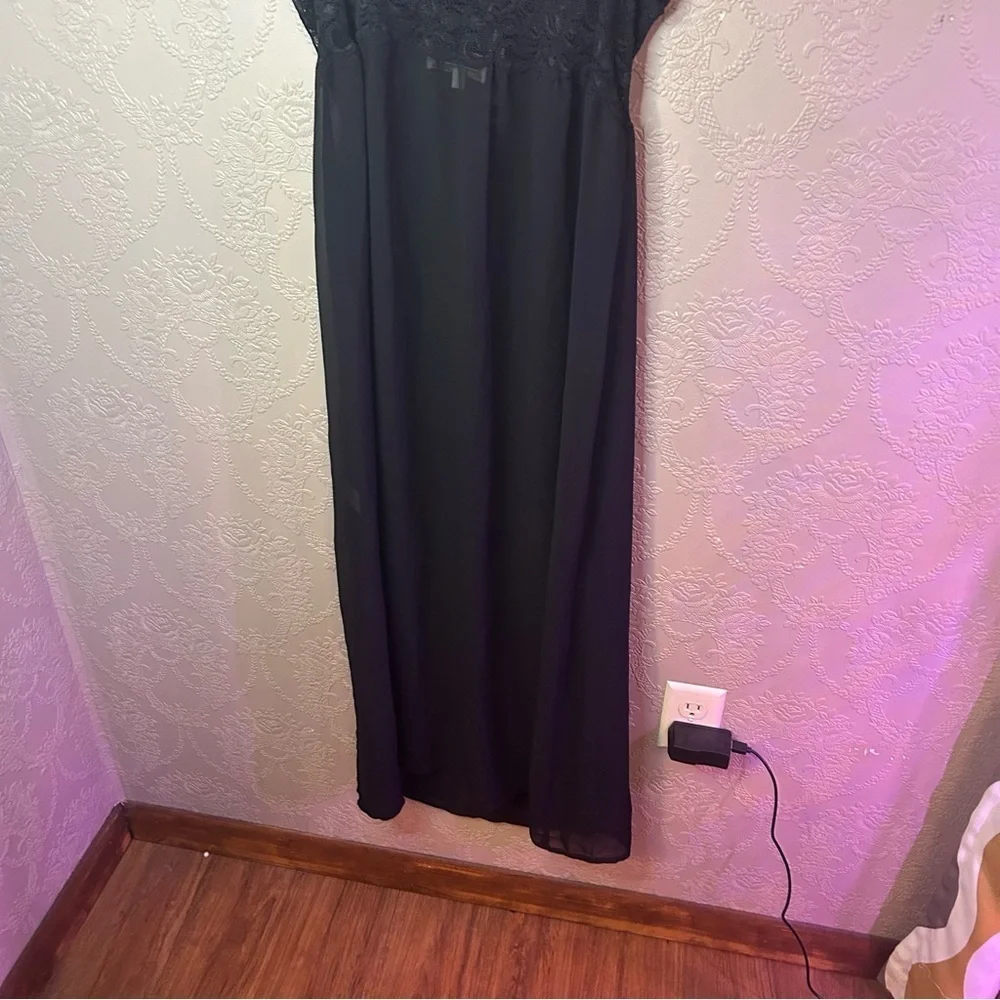 Elegant Black Lace Nightgown Vintage Diane Frais M medium - Picture 6 of 7